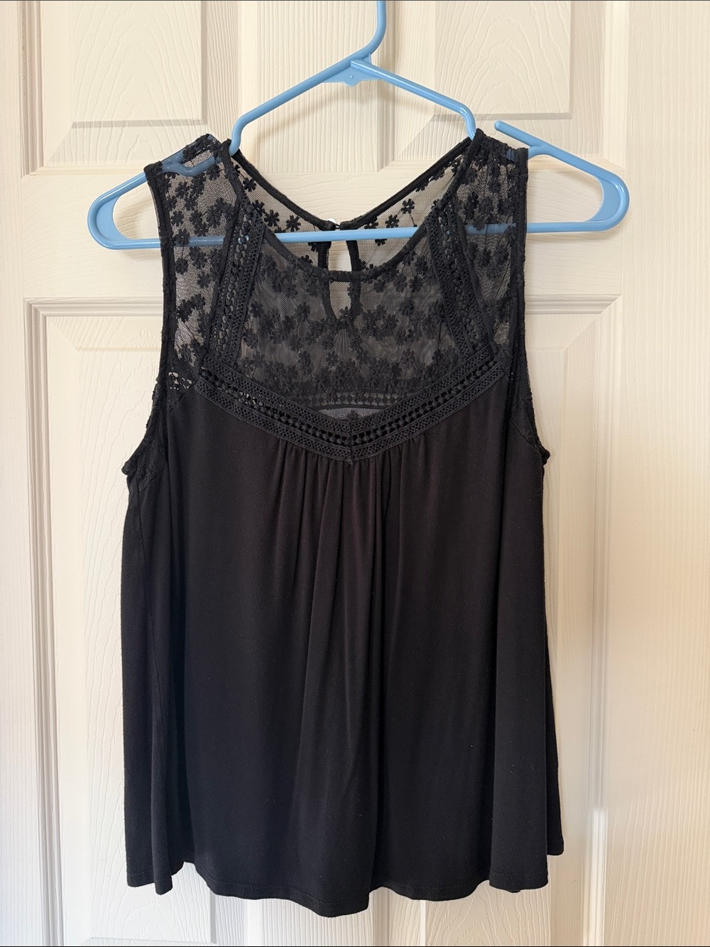 Loveappella Black Lace Yoke Camisole